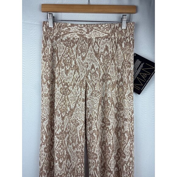 Iman S Short Womens Beige & Gold Patterned Pants - Picture 1 of 5